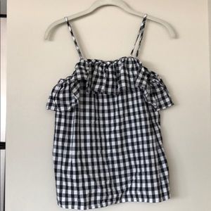 Gingham Ruffle Top S